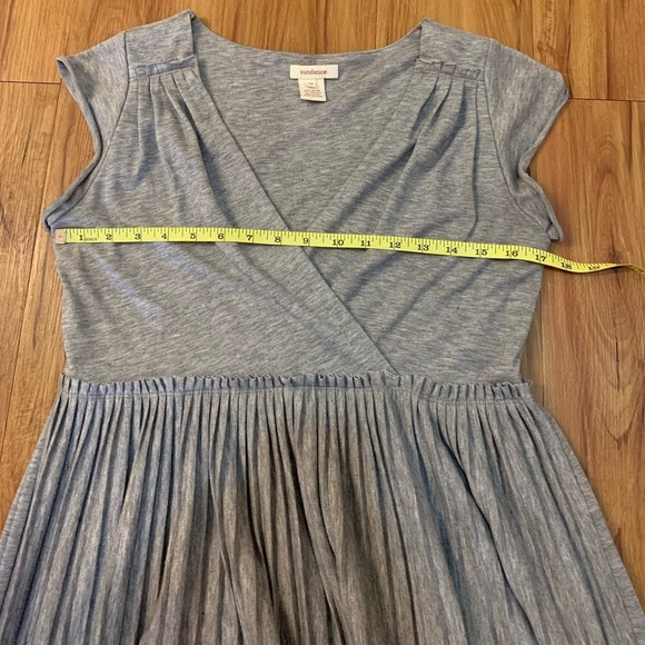 Sundance Grey V-neck Pleated Midi Dress - Picture 8 of 11